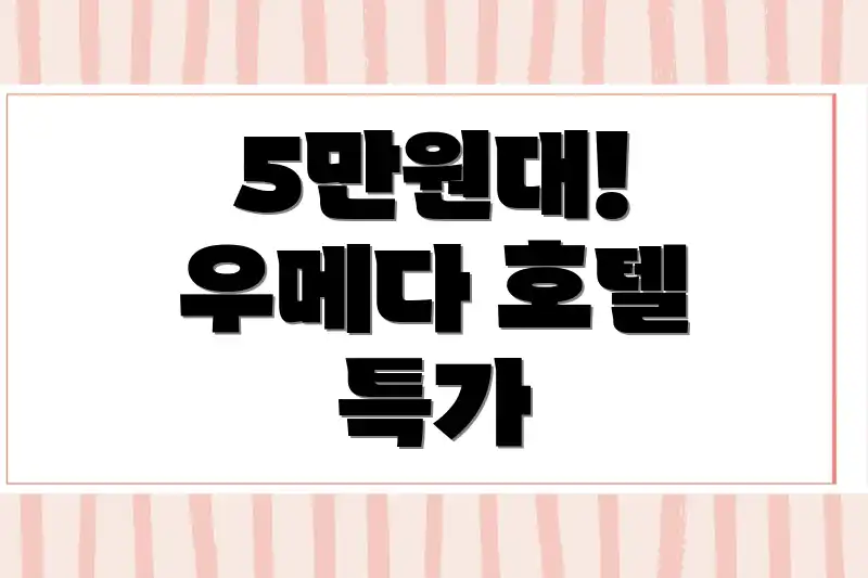 5만원대! 우메다 호텔 특가