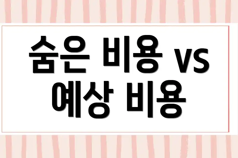 숨은 비용 vs 예상 비용