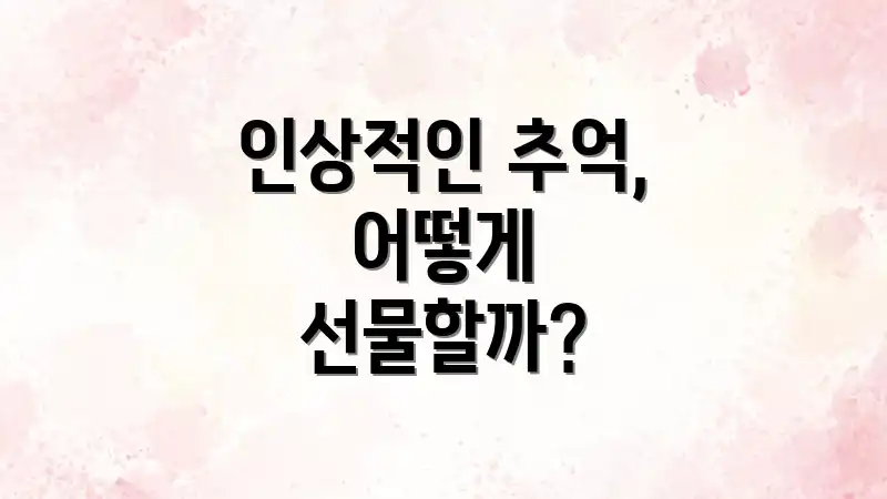 인상적인 추억, 어떻게 선물할까?