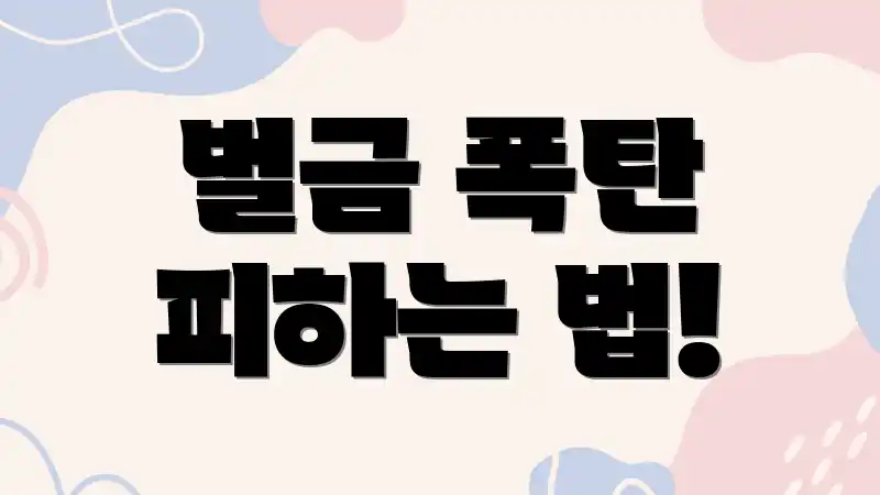 벌금 폭탄 피하는 법!