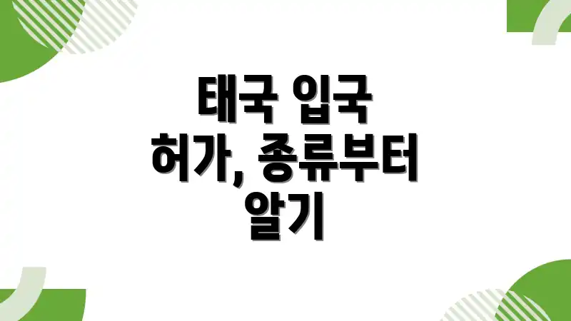 태국 입국 허가, 종류부터 알기