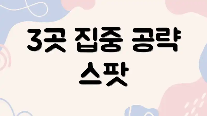 3곳 집중 공략 스팟