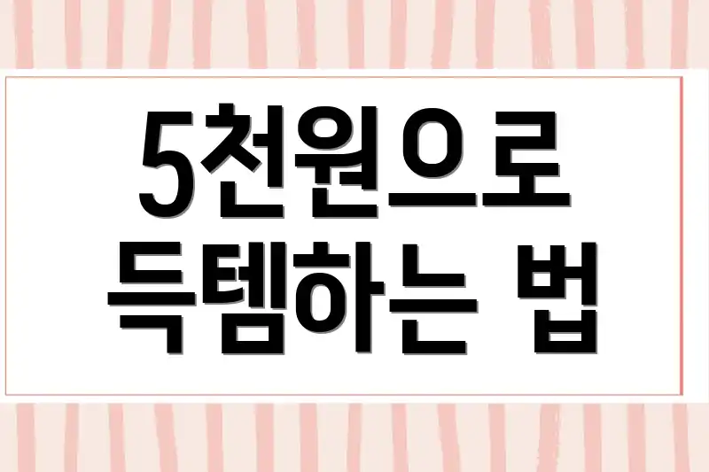 5천원으로 득템하는 법