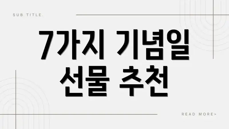 7가지 기념일 선물 추천