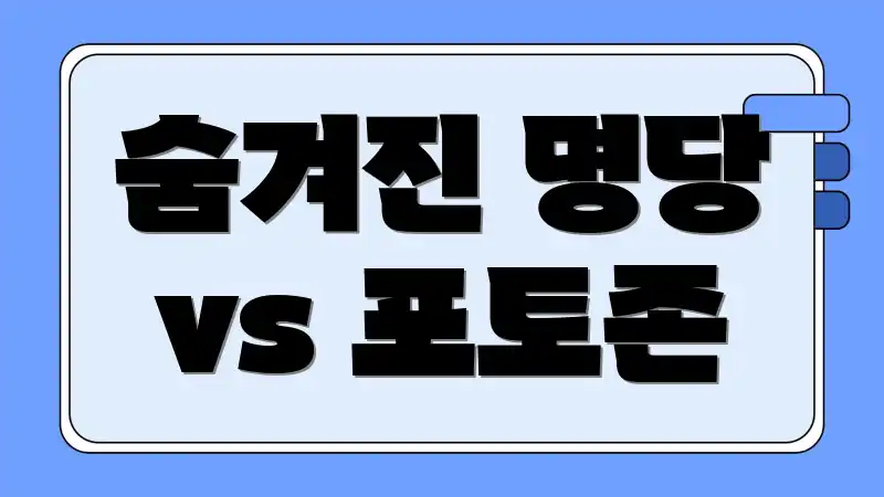 숨겨진 명당 vs 포토존