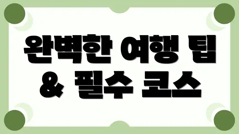 완벽한 여행 팁 & 필수 코스