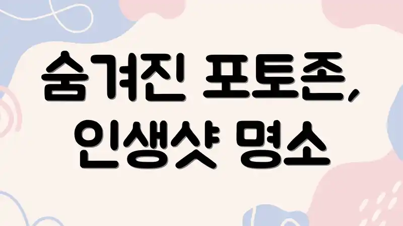 숨겨진 포토존, 인생샷 명소