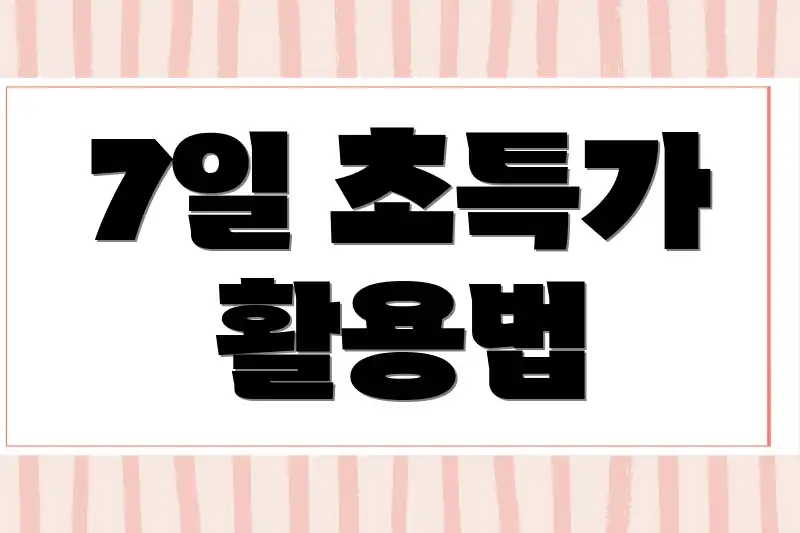 7일 초특가 활용법