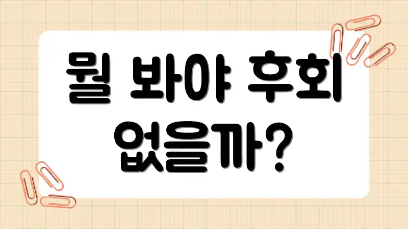 뭘 봐야 후회 없을까?