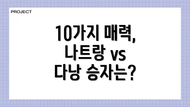 10가지 매력, 나트랑 vs 다낭 승자는?