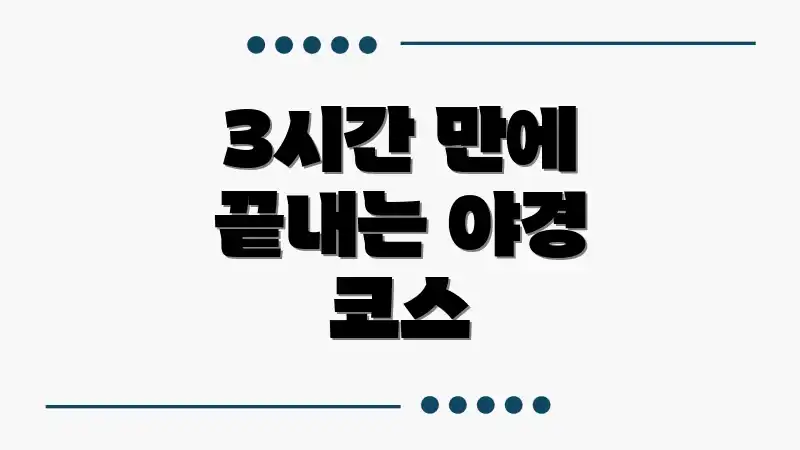 3시간 만에 끝내는 야경 코스