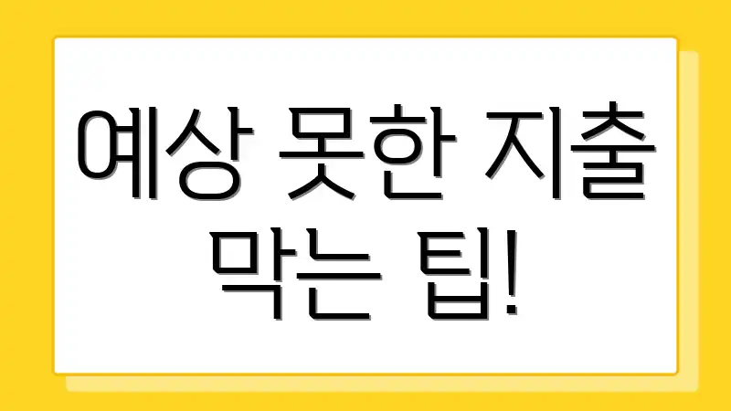 예상 못한 지출 막는 팁!