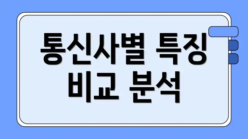 통신사별 특징 비교 분석