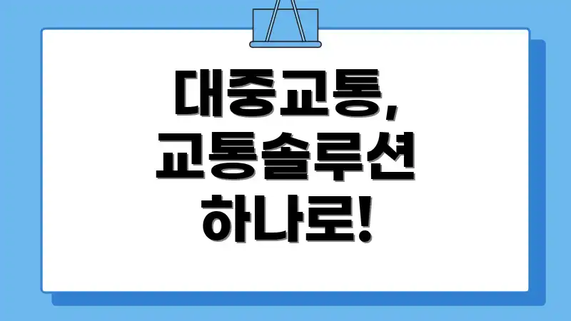 대중교통, 교통솔루션 하나로!