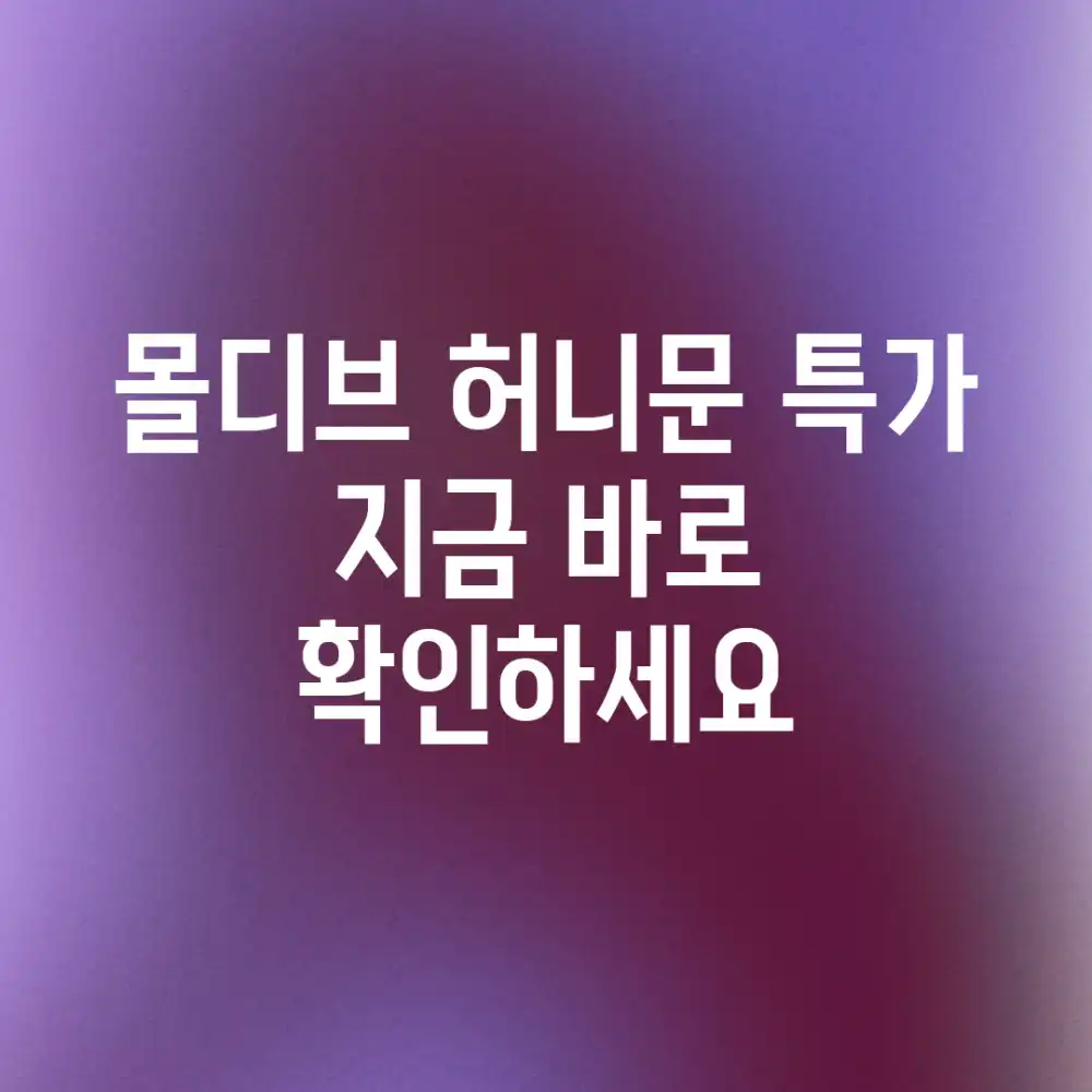 몰디브 허니문 특가! 지금 바로 확인하세요!