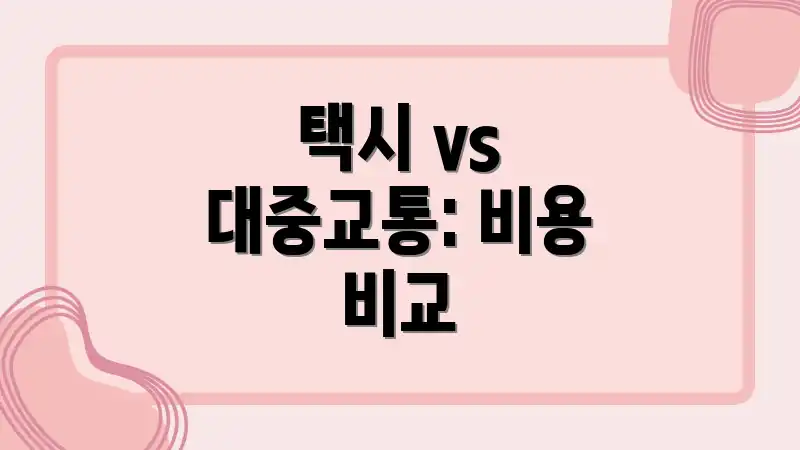 택시 vs 대중교통: 비용 비교