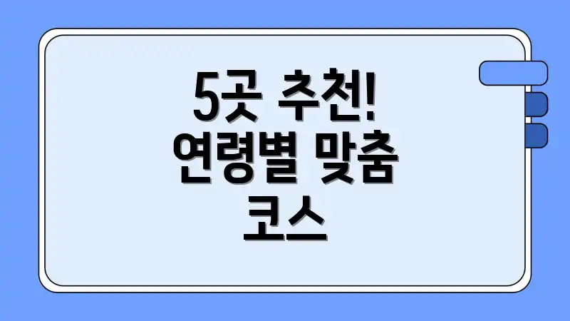 5곳 추천! 연령별 맞춤 코스