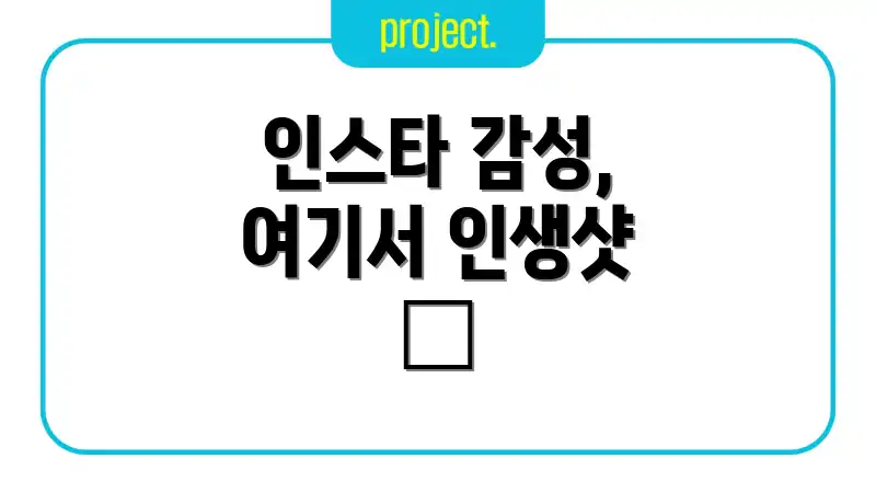 인스타 감성, 여기서 인생샷 📸