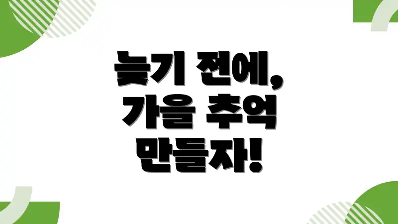 늦기 전에, 가을 추억 만들자!