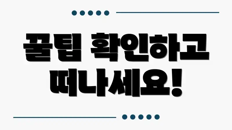 꿀팁 확인하고 떠나세요!