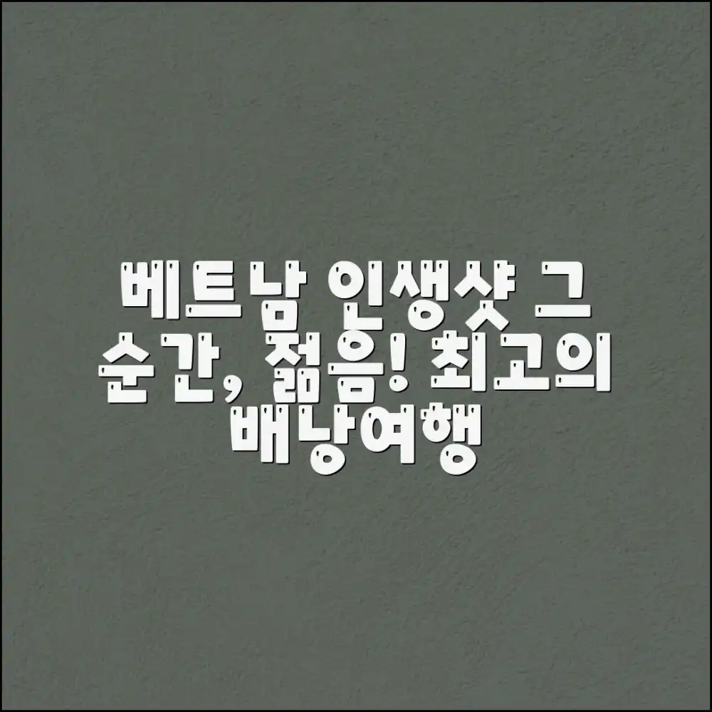 놀라운 젊음! 베트남 배낭여행 인생샷 보장