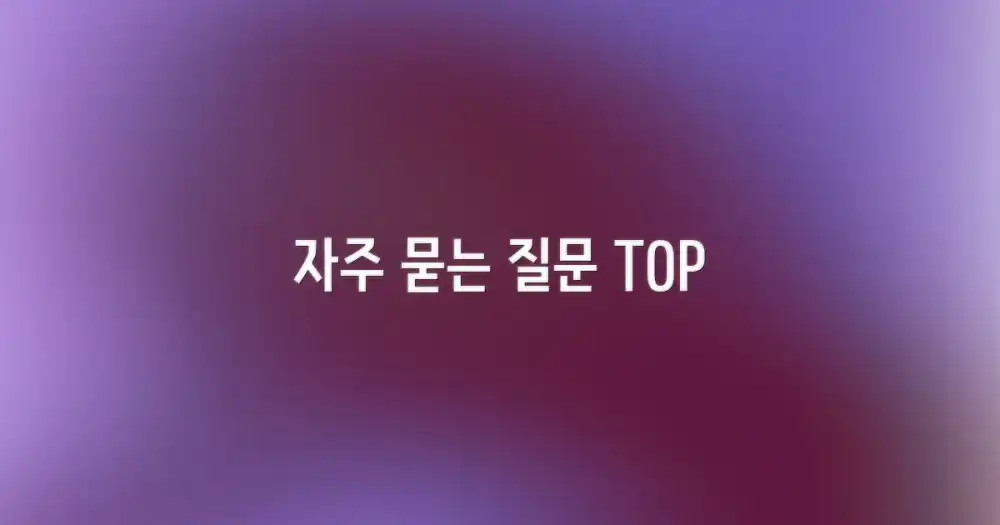 자주 묻는 질문