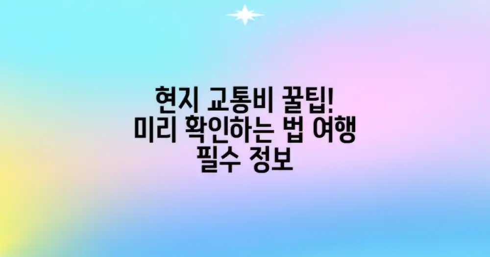 현지 교통 요금, 미리 확인하는 법