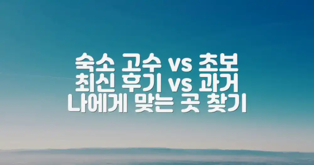 최신 후기 vs 오래된 정보: 나에게 맞는 숙소 찾는 법