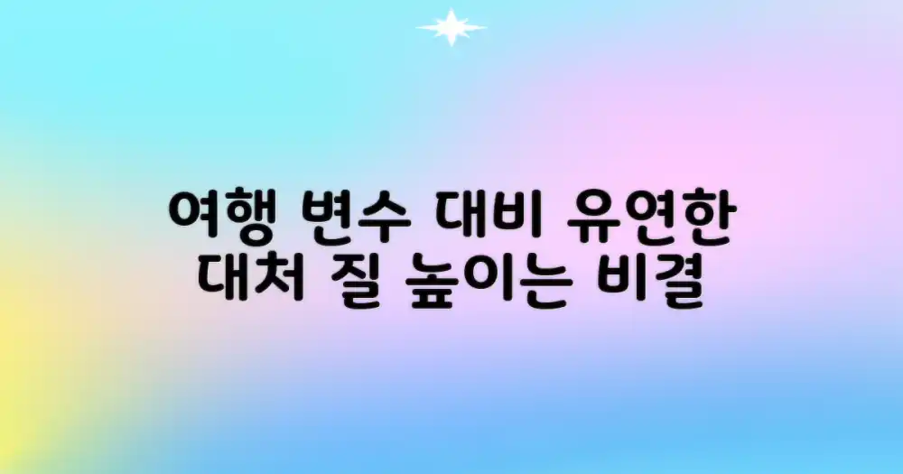 예상치 못한 변수 대비: 유연한 대처로 여행의 질 높이기