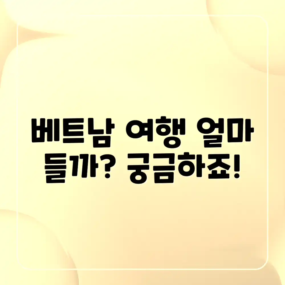 베트남 여행비, 얼마나 들까요?